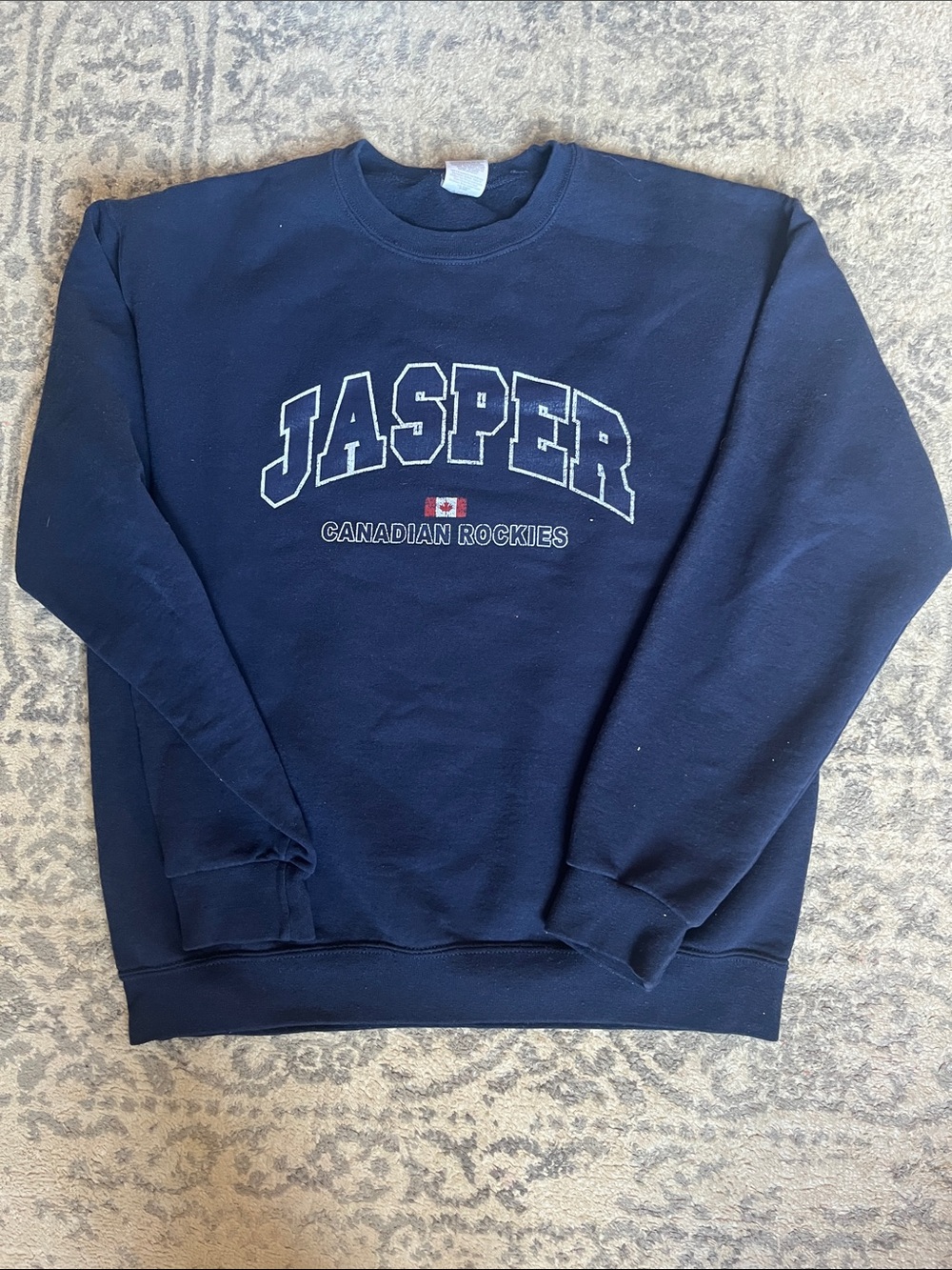 Jerzees Navy 'Jasper Canadian Rockies' Crewneck Sweatshirt